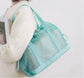 Mesh Drawstring Tote Bag with Carry Handles and Organizer Pouch