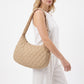 Quilted Hobo Shoulder Bag with Adjustable Strap and Side Pockets 13.5x5.5x9in