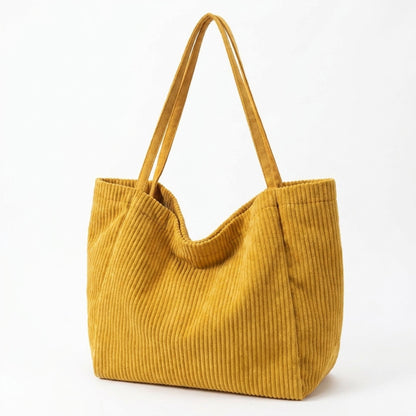 Corduroy Tote Bag Large Capacity Slouchy Shoulder Bag for Work School
