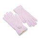 Pom Pom Knit Full Finger Gloves with Scalloped Cuff
