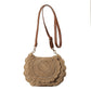 Crochet Crossbody Bag with Scalloped Flap and Adjustable Strap