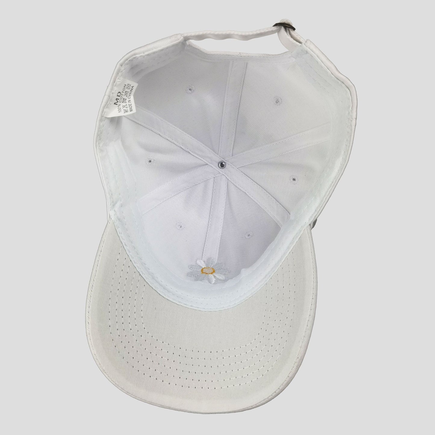 Women's Baseball Cap Stylish Solid Color with Daisy Embroidery