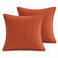2 Pack Soft Ribbed Corduroy Throw Pillow Covers 18 x 18 Inch Solid Color