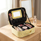 Polka Dot Travel Makeup Case with Dividers and Mirror