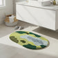 Abstract Tufted Floor Mat Soft Plush Irregular Shape Non Slip Backing Decorative Indoor Rug Modern Pattern