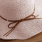 Wide - Brim Straw Sun Hat with Leather Tie