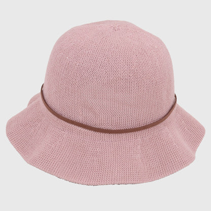 Foldable Crocheted Bucket Hat with Bow Accent