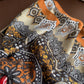 Ornate Paisley Medallion Print Square Scarf with Soft Lightweight Fabric and Decorative Border Detail 26.7x26.7in