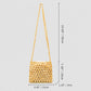 Hand-Crafted Wooden Beaded Crossbody Bag for Women - Lightweight Geometric Pattern Purse