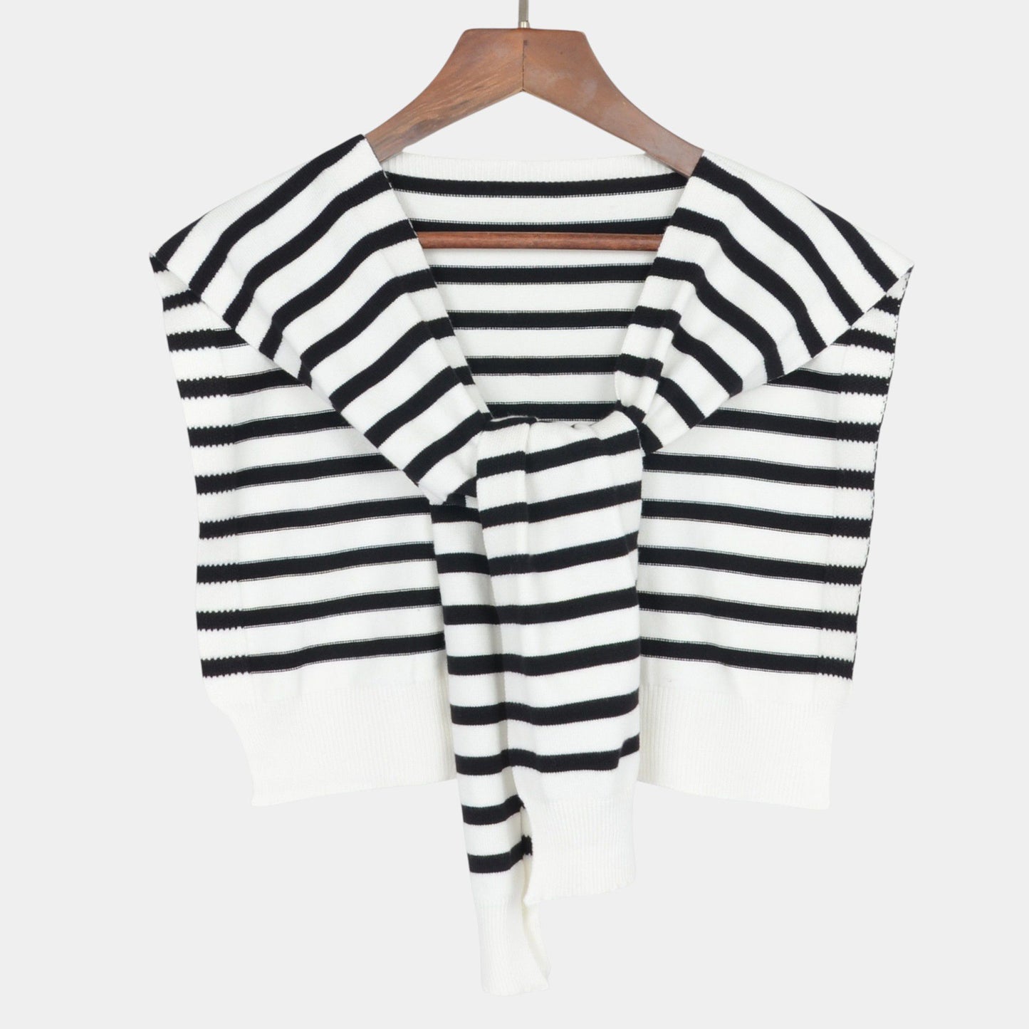 Striped Knit Shoulder Sweater Accessory with Soft Lightweight Fabric 33.5x9.8 inches