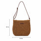 Textured Woven Crossbody Bag with Zip Closure Adjustable Strap and Inner Zip Pocket