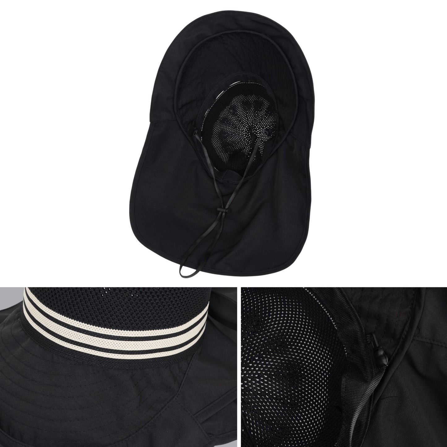 Wide Brim Mesh Sun Hat with Back Bow UV Protection Foldable Travel Hat for Women Outdoor Summer Style