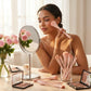 9 Piece Makeup Brush Set with Soft Synthetic Bristles and Travel Storage Pouch for Face and Eye Makeup