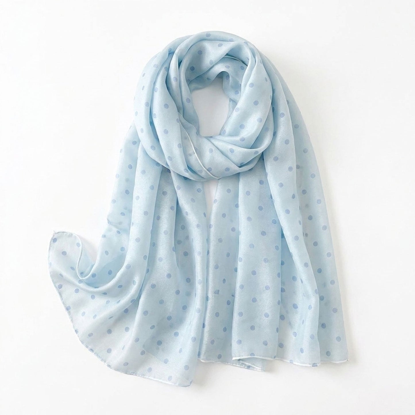Lightweight Polka Dot Scarf Wrap Shawl for Everyday Outfits 71*27.5 Inches