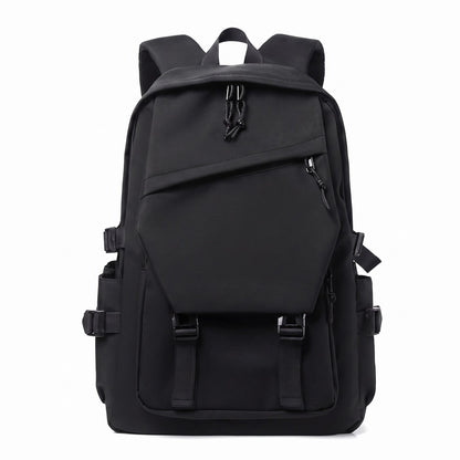 Large Laptop Backpack with Front Flap Pocket Buckle Straps Side Pockets and Padded Shoulder Straps