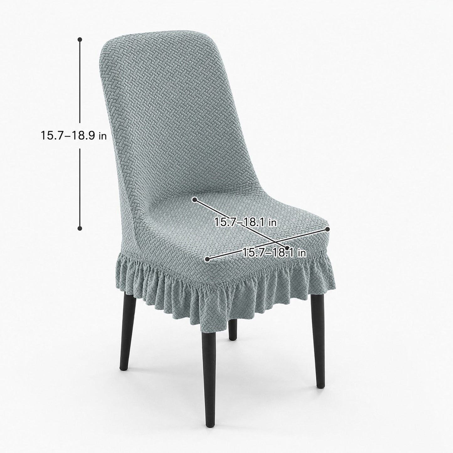 Textured Stretch Dining Chair Cover with Ruffled Skirt