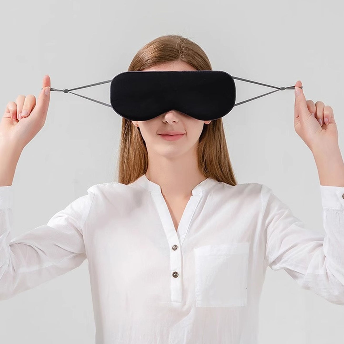 Dual-Sided Cooling and Warm Sleep Eye Mask with Adjustable Strap and Light Blocking Design