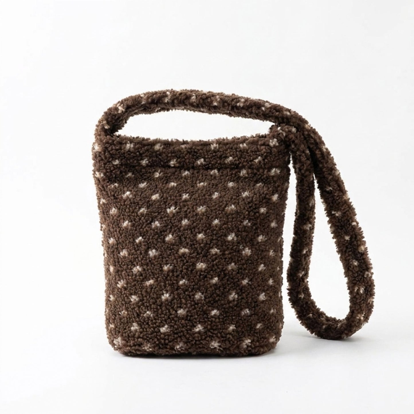 Fuzzy Shoulder Bag Soft Textured Tote Purse with Magnetic Closure