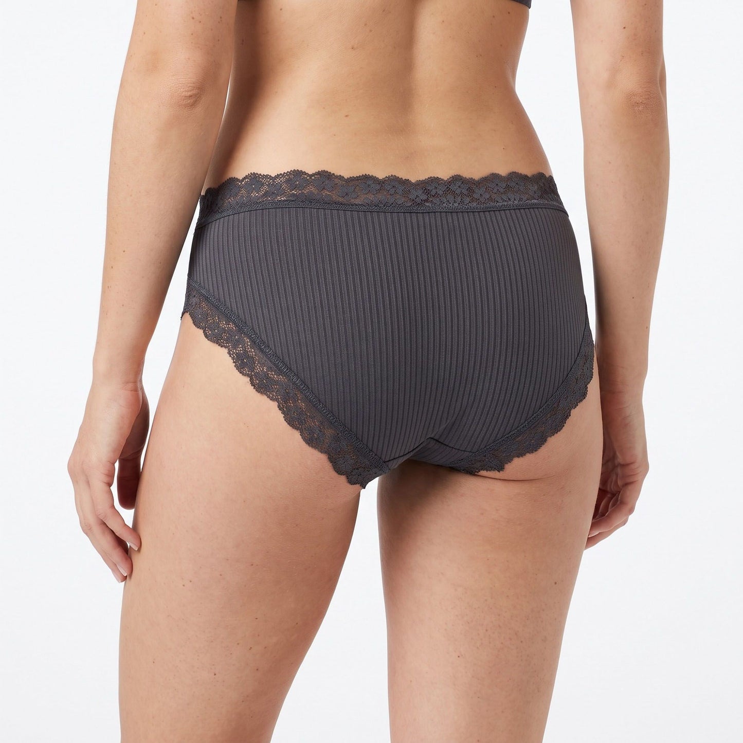 2 Pack Ribbed Floral Lace Bikini Underwear