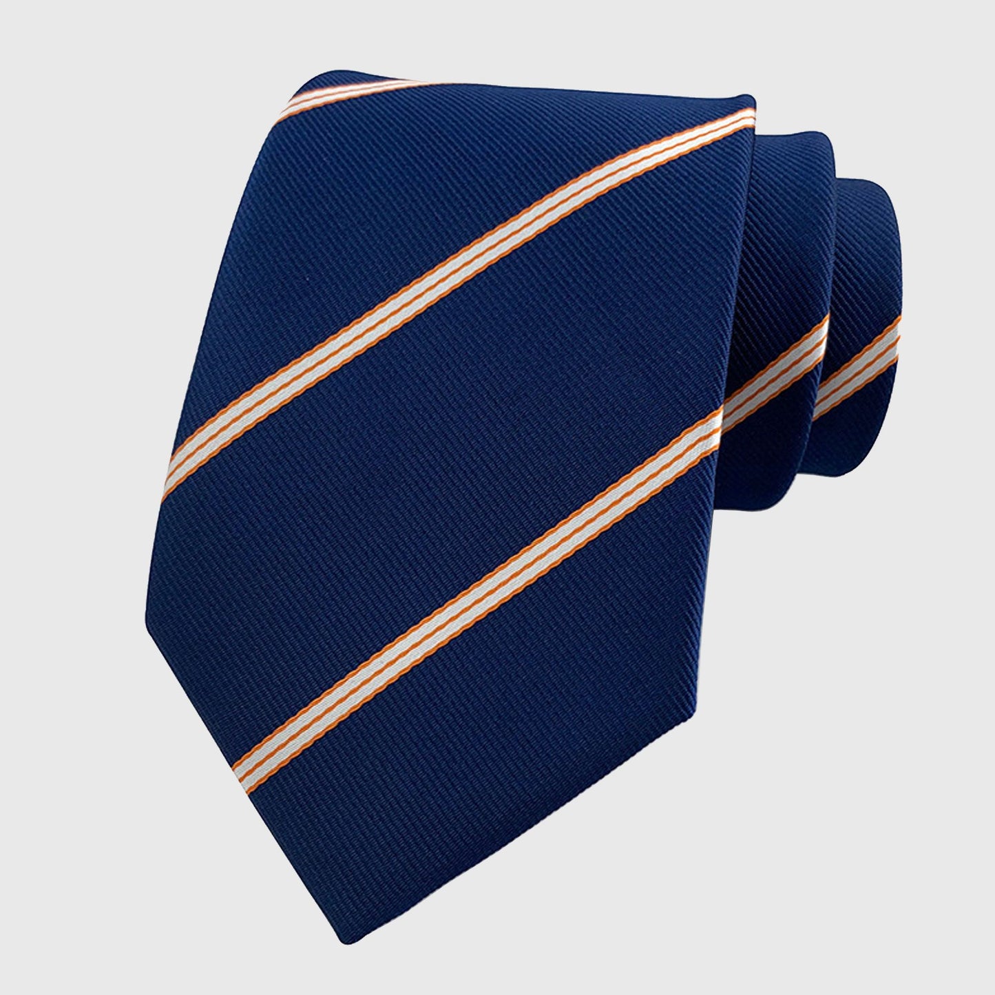 Men's Polyester Filament Tie with White Diagonal Stripes - Formal/Casual Necktie for Business, Weddings & Daily Wear