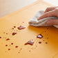 6 Piece Faux Leather Placemat Set Waterproof Heat Resistant Table Mats with Gold Trim Border