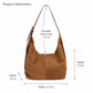 Faux Suede Slouchy Hobo Shoulder Bag