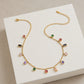 Women's Dainty Gemstone Charm Necklace with Mini Dangling Crystal Accents and Delicate Chain for Elegant Everyday Styling