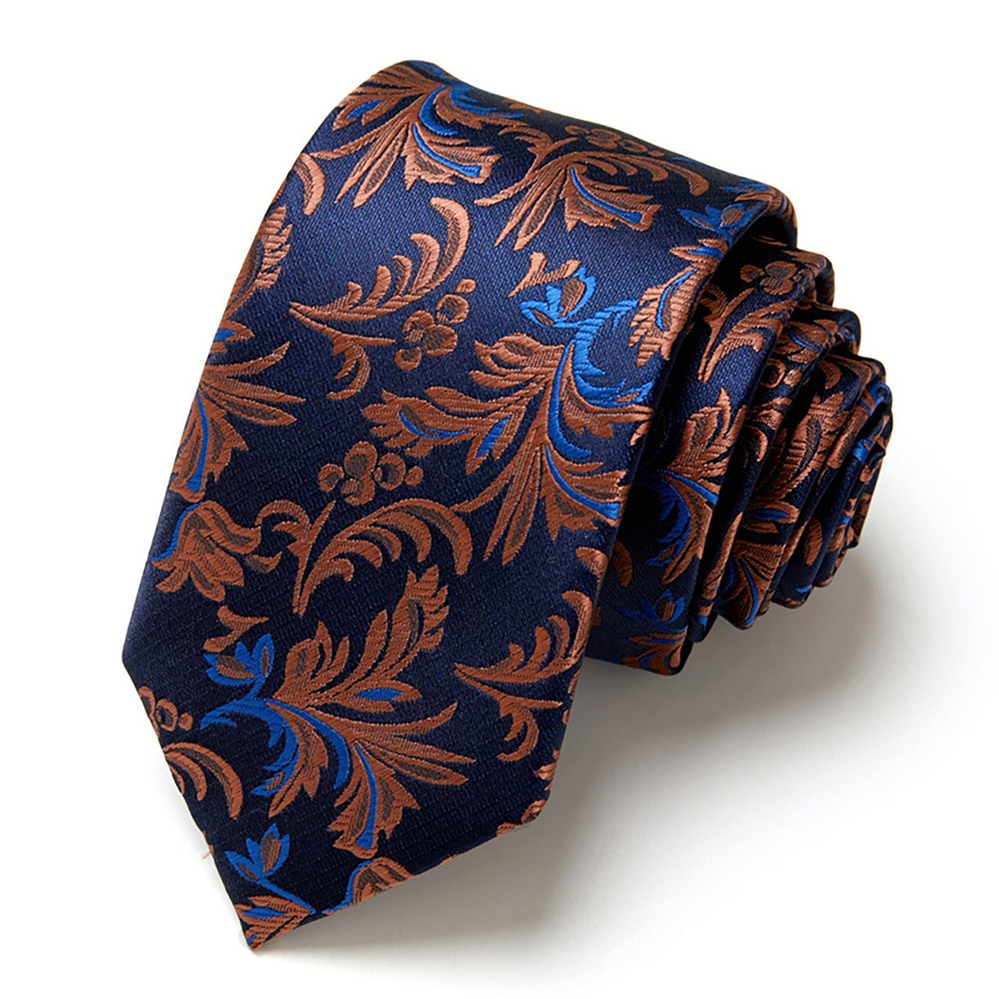 Men's Paisley Tie Gift Set with Matching Pocket Square Cufflinks and Silver Tie Clip