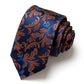 Men's Paisley Tie Gift Set with Matching Pocket Square Cufflinks and Silver Tie Clip