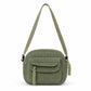 Corduroy Crossbody Bag with Front Pocket Adjustable Strap and Zip Closure
