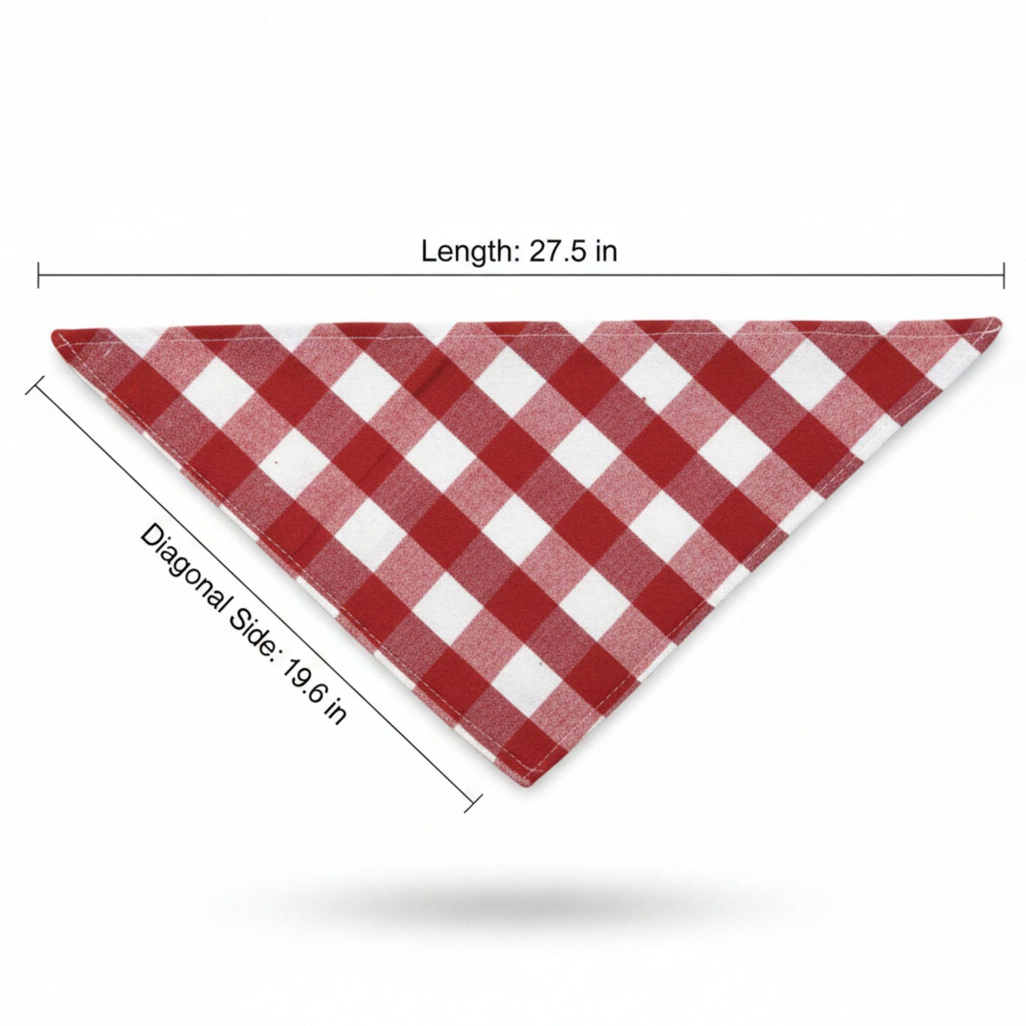 Red Plaid Pet Bandana Scarf Tie-On Triangle Neck Accessory Classic Buffalo Check
