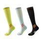 3-Pair Set Knee-High Compression Athletic Socks Breathable Anti-Slip Support Design for Running and Jump Rope