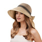 Wide Brim Mesh Sun Hat with Back Bow UV Protection Foldable Travel Hat for Women Outdoor Summer Style