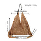 Woven Crochet Shoulder Bag with Fringe Detail Slouchy Hobo Style Lightweight Handbag