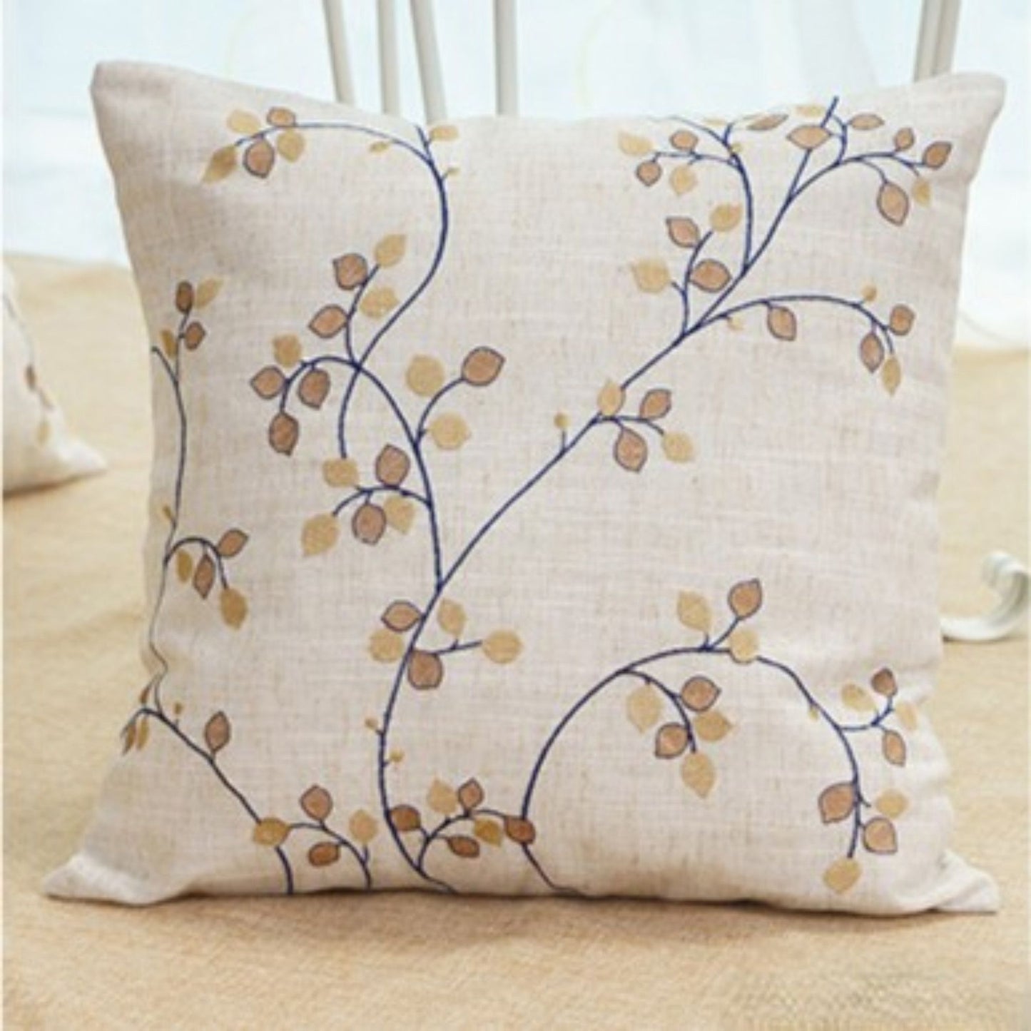 Square Pillow 15.7*15.7 in Cotton-Linen Fabric Decorative Throw Pillow