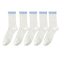 5 Pairs Women's Breathable Lace-Knit Crew Socks with Colored Cuffs Soft Lightweight Anti-Odor for Casual Wear