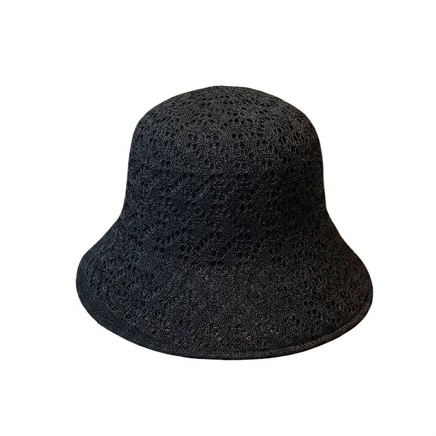 Crochet Bucket Sun Hat with Open Weave Texture and Flexible Brim Design