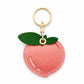 Double-Sided Fruit Bag Charm Keychain with Stitched Detail and Gold-Tone Ring