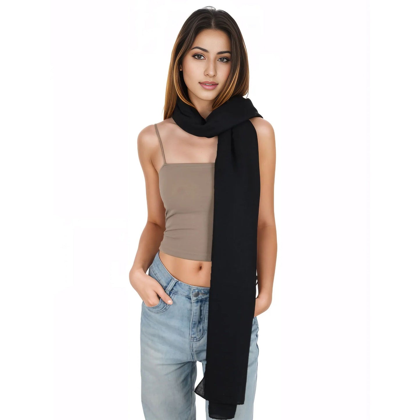 Lightweight Chiffon Long Fashion Scarves Solid