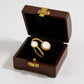 Women's Dual Stone Adjustable Open Ring with Smooth Polished Band and Minimalist Gem Accents for a Refined Modern Look