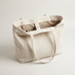 Herringbone Tote Bag with Shoulder Handles and Inner Pocket