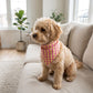 Large Pet Bandana Scarf Pink Gingham Triangle Bib for Dogs and Cats Neckerchief