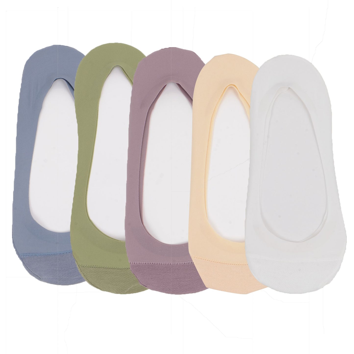 5 Pairs Women Low Cut Invisible Liner Socks Soft Stretch Mesh Top with Reinforced Toe and Moisture-Wicking Terry Cotton Sole