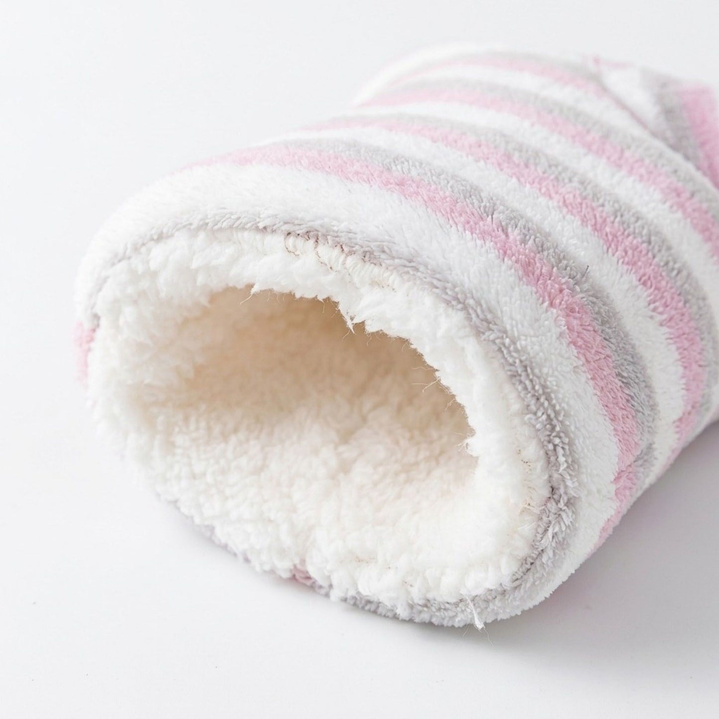 Striped Fuzzy Slipper Boots  US 5-10.5