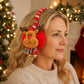 Christmas Santa Plush Earmuffs with Jingle Bell Accents