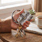 Womens Snakeskin Print Wristlet Keychain with Mini Pouch and Tassel