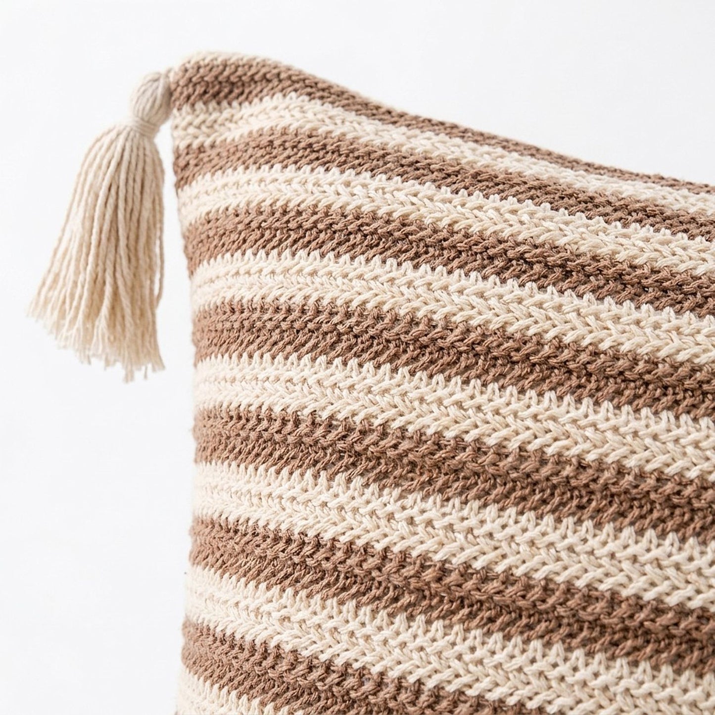 Boho Neutral Textured Accent Throw Pillow Cover