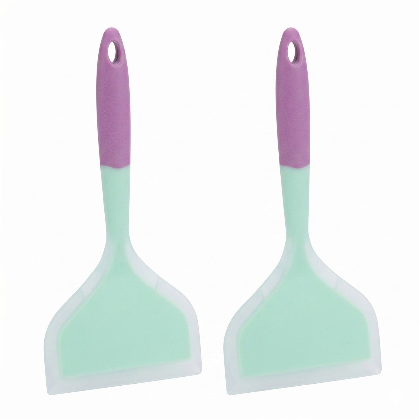 2-Piece Silicone Bench Scraper Set with Flexible Edge and Hanging Handles