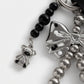 Bow Beaded Charm Keychain with Star Chain Teddy Bear Pendant Ribbon Tassel Bag Charm Key Ring Accessory