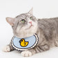 Pet Bib Collar Soft Adjustable Knit Bandana with Colorful Embroidered Design for Cats and Dogs